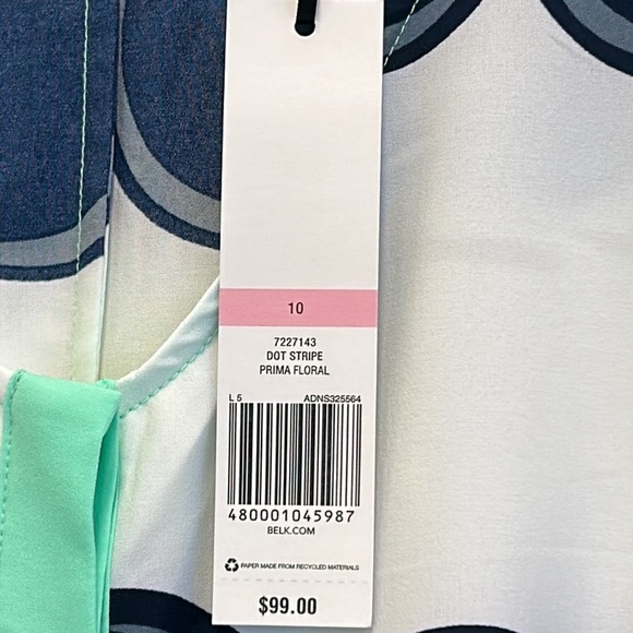 Cynthia Rowley “Dot Stripe Prima Floral” in Lightweight Fabric Summer sz.10 NWT - Picture 6 of 9